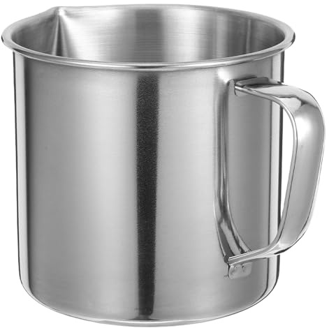 Measuring Cup Graduated Beaker Stainless Steel Silver 500ml | Lab Measurements Mug, Drinks Measurer, Easy-clean Finish, Wear-resistant Scales, Rust-proof Body