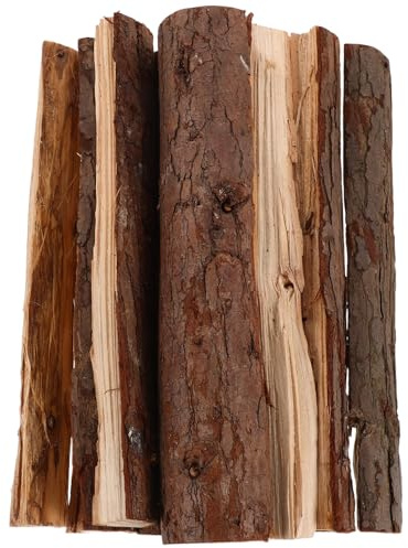 Leña Decorativa para Chimenea de Interior 10 Piezas Marrón Madera | Estilo Rústico Realista, se Puede Cortar y Colocar, para Fiesta y Chimenea