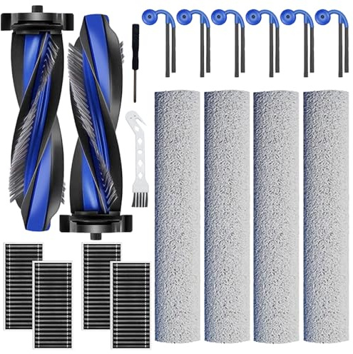 Replacement Kits for Ecovacs Deebot X12 OmniCyclone/ X12Pro Omni/ X12Pro/ X12/ T90 Omni/ T90 PRO Omni/ Yeedi M16 Robot Vacuum, Accessories with 2 Main Brush, 4 Mop Rollers, 4 Filter, 6 Side Brushes