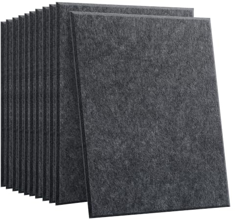 HyFanStr Self Adhesive Acoustic Panels: 12Packs Sound Absorbing Wall Panels | 30x40cm High-Density Polyester Fiber Acoustic Treatment for Recording Studios, Home Theaters, Gaming Rooms, KTV & Offices