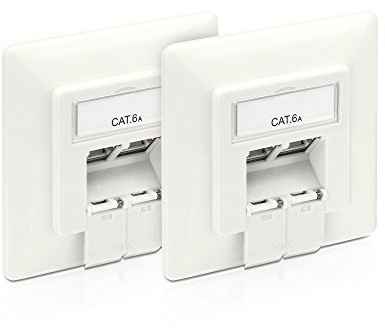 PureLink SET-MCA200-02 CAT.6a Netzwerkdose Unterputz 2x RJ45 Buchse weiß