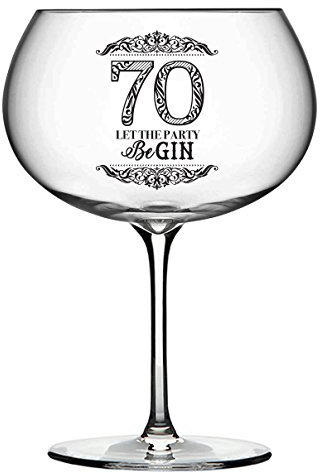 Chichi Personalizable Cumpleaños 18, 21, 30, 40, 50, 60, 70 Gin Bloom Cristal Gin & Tonic Copa Grabado Láser – Añade tu Propio Mensaje