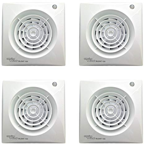 Pack of 4 x Envirovent SILENT-100PIRSilent Extractor Fans with PIR/Timer SIL100PIR
