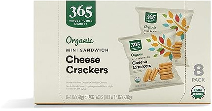 365 by Whole Foods Market, Organic Mini Cheese Sandwich Crackers 8 Count, 1 Ounce