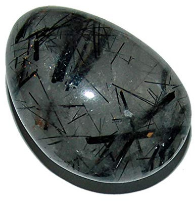 Turmalinquarz Trommelstein Handschmeichler ca. 30-35 mm Viele schwarze Turmalin Nadel Einschlüsse