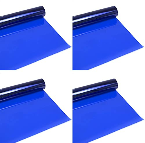 Selens 4PCS 40x50cm Lighting Gels Filter Flash Gel Blue Full CTB Color Correction Light Transparent Sheet Overlays for 800W Red Head Spotlight Strobe Speedlight Speedlite Photography Photo Studio