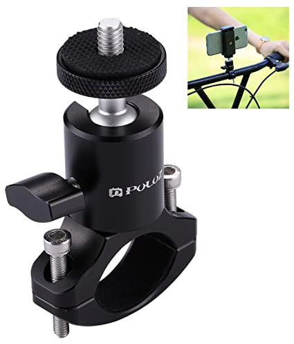 PULUZ Cykelfäste för motorcykelkamera för Gopro, aluminiumlegering cykelmonteringsfäste för GoPro HERO 12/11/10/9/8/7/6/5/4/3/session, DJI OSMO actionkamera