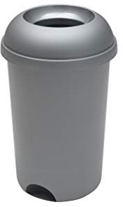 Addis Open 50 Litre Recycling Office Commercial Business Utility Waste Home Laundry Clothes, Metallic Grey Complete bin, 519099AMP