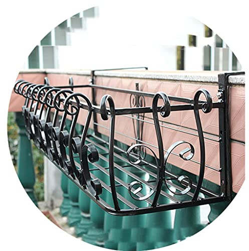 Vasi e accessori per piante Portafiori In Ferro Cavo Nero Portafiori Per Ringhiera Davanzale Appeso Fioriera Supporto Per Vasi Di Fiori Da Esterno Scaffale Per Piante Verdi Da Ufficio Scaffali porta p