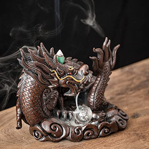 SYFUNLV Drachen Handgemachte Rauch Räucherstäbchenhalter, Drachen Räuchergefäß,Aromatherapie Ornament Wohnkultur Räucherstäbchenhalter, für Innenministerium-Schlafzimmer-Yoga-Dekoration,