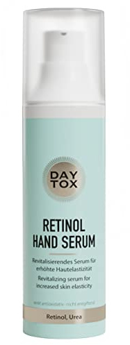 Handserum Anti Aging Handpflege für erhöhte Hautelastizität – unterstützt Kollagenproduktion, 24H Feuchtigkeit für straffe & jugendliche Hände - vegan - DAYTOX Retinol Hand Serum - 50ml