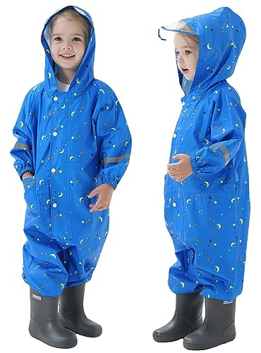 Impermeabile Bambini, Tuta Pioggia Bambina Antipioggia con Cappuccio Impermeabili per Bambini Ragazzi Ragazze Giacche da Pioggia Bambino Poncho Antipioggia Simpatico Cartone Animato