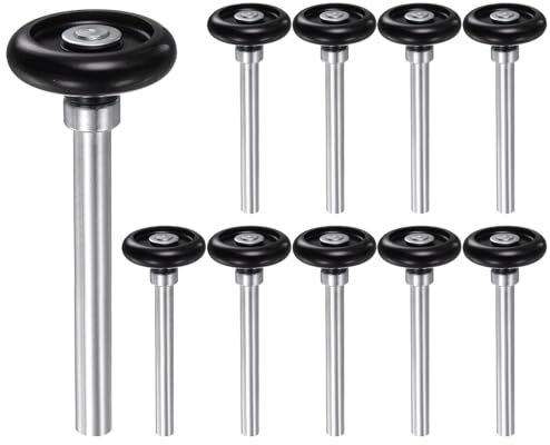 sourcing map 10 Stück 4,6 cm Nylon-Garagentorrollen für 5,1 cm Garagentorschiene, 10,8 cm Vorbau, Standardrollen, Schwarz