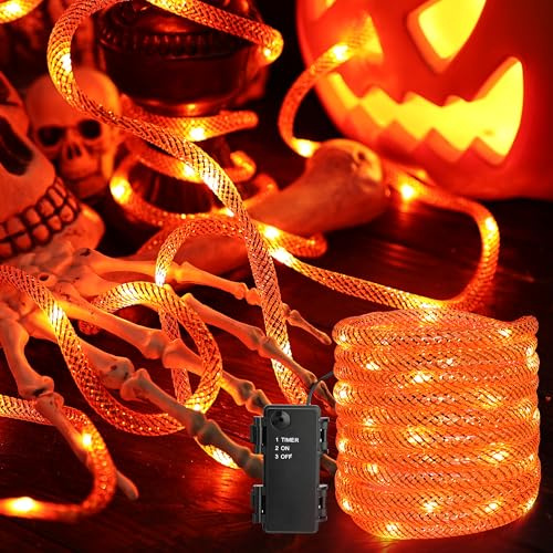 Halloween Lichterkette Orange, PhilzOps 36 LED Herbstdeko Lichterketten Innen Batterie mit Timer Weihnachtsbaum Lichter für Hause Garten Tor Hochzeit Bäume Erntedankfest Geburtstag Festival DIY Aussen