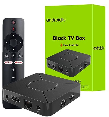 BOXPUT Q5 TV Box, Android 10.0 TV Box, Reproductrice Streaming en 4K Ultra HD, Quad Core Builtin 2.4G/5G WiFi BT 5.2 100M LAN Enternet Media Player - Noire