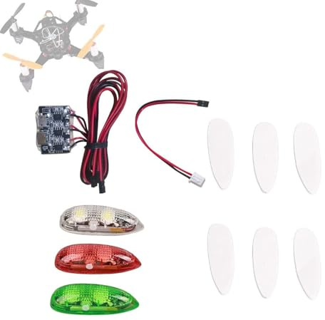 Hominas Drone Strobe Light, RC Drone Flash LED Senza Fili Kit Luci Flash LED Rosso Verde Bianco Wireless 3 Pezzi/Set per Barca RC Drone