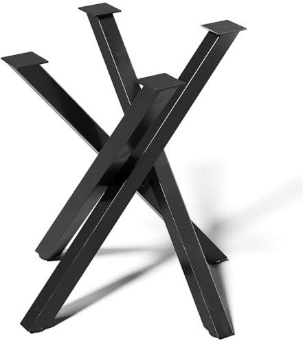 INMOZATA Tischbeine Metall Tischfüße Schwarz Tischgestell DIY Möbelfüße für Schreibtisch Couchtisch Esstisch Sitzbank H71 cm