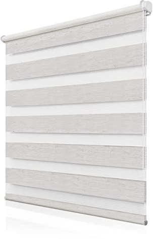 Doppelrollo Klemmfix ohne Bohren 80x120cm(BxH), Rollos für Fenster ohne Bohren Natur, Duo Rollo Klemmrollo, Lichtdurchlässig & Sichtschutz,Fenster Rollo für Innen