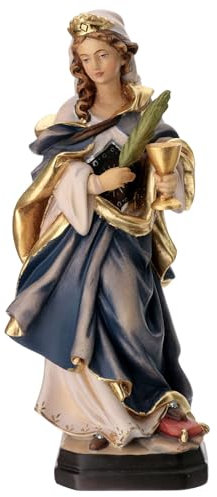 Holyart Statue de Sainte Odile en Bois Peint Branche et Calice, 35 cm (13.79 inc.)