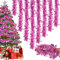 Guirlande de Noel Sapin, 8PCS×2M Guirlande Noel Decoration Noel Guirlande Rose Couronnes et Guirlandes de Noël Décoration Sapin de Noel Décor d'étoiles pour Intérieur Extérieur Sapin de Noël