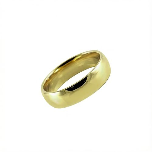 9ct Gold Filled Anniversary Wedding Engagement Tungsten Ring Gift for Men, Women, Couples, Unisex Width 6mm (X)