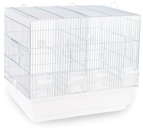 ZooPaul Vogelkäfig Aufzuchtkäfig Weiss 54x39x47cm Käfig Aufzucht Wellensittich Kanarien