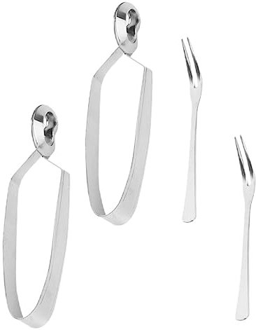 Cabilock 4piezas Utensilios De Inoxidable De Pinzas y Tenedores Para Caracoles Para Comidas