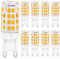 G9 Lampadine LED, 8 Pezzi Luce Bianca Calda 5W 3000K 500Lm Equivalente 40W Lampada Alogena, 220-240V Angolo a fascio 360 °, Non Dimmerabile, lampadina g9 led per Soggiorni,Camere da Letto,Corrido