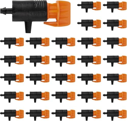 Hydrogarden Irrigazione Sprinkler Head, 1/4'' Regolabile Micro Kits Irrigatori Emettitore Sistema di Irrigazione a Goccia per Giardino 60 Pezzi