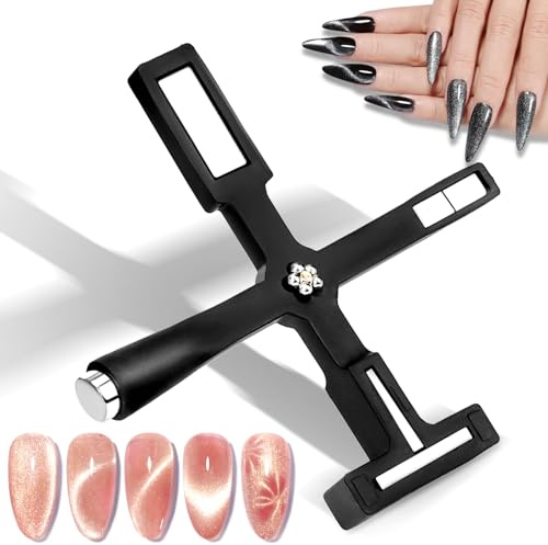 Cat Eye Magnet Nagel Nageldesign Zubehör 5 in 1 Cateye Uv Gel Magnet Nägel Multi Funktions Katzenaugen Magnetstifte mit Silikon Schutzhülle für DIY 3D Magnetisches Nagellack Nail Art Tools