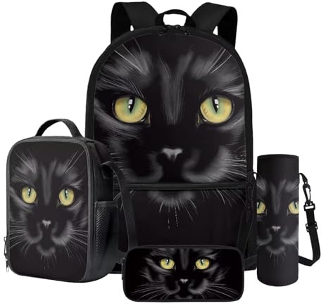 Dngkaoje 4 in 1 Kids School Bag Set School Backpack for Kids Girls Boys with Lunch Box Pencil Case Water Bottle Sleeve