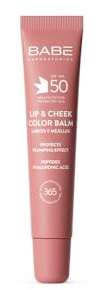 Laboratorios Babé - LIP & CHEEK SPF 50 ROSA - Bálsamo Fotoprotector en Tono Rosa | Alta Protección Solar SPF 50 | Hidratación y Efecto Volumen Natural | Para Labios y Mejillas