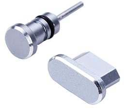 HOMSFOU Bouchons de Protection Anti-poussière en Alliage D'aluminium Spatial et Port Micro USB 2 Pièces Boîtier Transparent, Faciles à Installer pour Prise Jack 3,5mm pour Téléphones