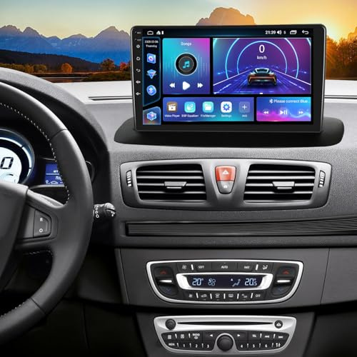 LICHENGTAI 4+64G Android 14 Doble DIN Radio Coche para Renault Megane 3 2009-2014 con Carplay Android Auto, 9 Pulgadas Autoradio con Bluetooth GPS WiFi Mirror Link FM/RDS SWC Cámara Trasera