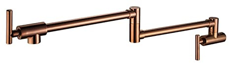 PUFAHAU Pot Filler Faucet, Pot Filler Faucet Wall Mount Brass Kitchen Folding Faucets Double-Jointed Swing and Dual Shut-Off Levers,High Flow Rate(Rose Gold-1)