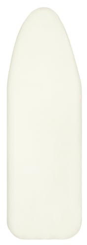 LUKDUNG Copriasse da stiro in cotone, rivestimento per asse da stiro con elastico, adatto per asse da stiro a vapore, 120-125 cm x 40-46 cm, bianco avorio