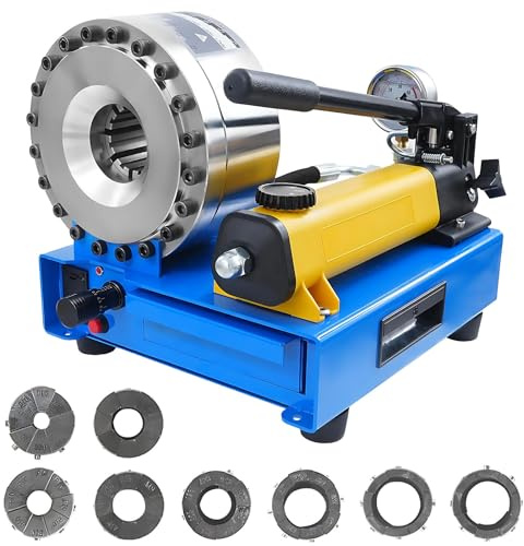 CIELOBLOEN Crimpatrice Idraulica per Tubi, Pressa Manuale Portatile con 8 Matricie, Attrezzo per Crimpatura Tubi Idraulici 10-30 mm per Auto, Industria e Agricoltura