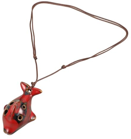 HONITANO Ocarina Portatile in Ceramica Forma di Delfino Strumento Leggero e Resistente per Principianti Regalo per Appassionati di Fiati