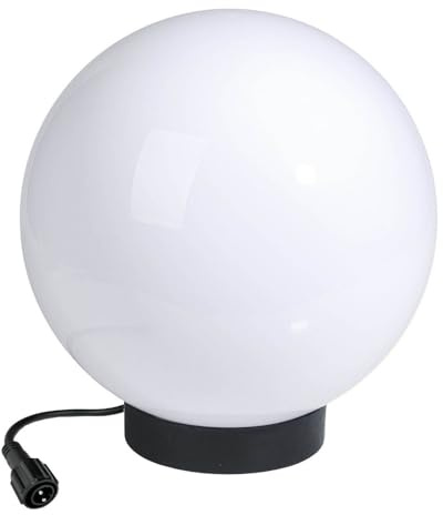 PRO CONNECT LED Kugelleuchte mit Erdspieß NEPTUNA Ø 25 cm • LED Gartenleuchte rund E27 5W milchig weiß