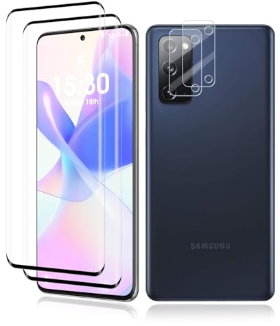 VideoSecu 2+2 Stück für Panzerglas für Samsung Galaxy S20 Schutzfolie, 9H Härte Kameraschutz HD Displayschutzfolie, Blasenfrei, Ölfeste & Kratzfeste Anti-Fingerabdruck Schutzglas