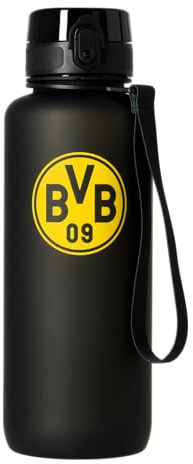 Dortmund Borussia BVB Trinkflasche XXL | Offizielle Sportflasche, Mit Sieb, Für Sport, Schule und Freizeit