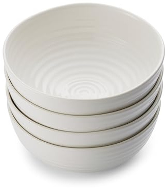 Portmeirion x Sophie Conran Set of 4 Noodle Bowls - White Bowl for Ramen, Breakfast or Cereal, Microwave, Oven, Freezer & Dishwasher Safe, Suitable for Everyday Use