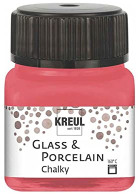 Kreul 16634 - Glas Och Porslin Krispig Kozy Röd, 20 ml, Skonsamt - Matt Vattenbaserad Porslinsmålningsfärg, Snabbtorkande, Täckande