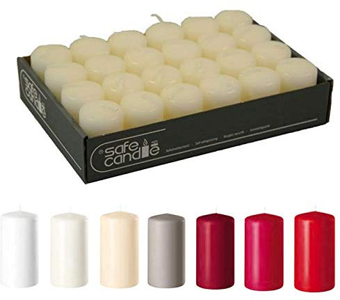 Klocke Kerzen Hochwertige Stumpenkerzen (Sicheres Abbrennen) - Adventskerzen/Wachskerzen/Kerzenpaket (Wollweiß, Mini: Höhe 6cm / Ø 4cm - 24 Stück)