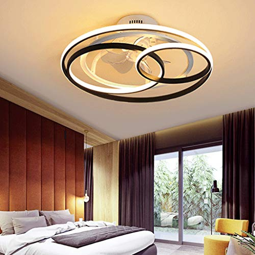 AHQX LED Ceiling Fan with Lighting Modern Dimmable Wind/Light Source Adjustable Fan Ceiling Lights Ultra Quiet Fan Ceiling Lamp Acrylic Lampshade Living Room Fan Ceiling Light,53CM/50W