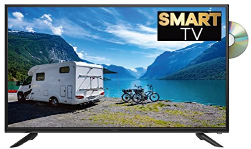 Reflexion 40 Zoll Smart Wide-Screen Full HD LED-Fernseher für Wohnmobile mit DVB-T2 HD, DVD-Player, Triple-Tuner und 12 Volt KFZ-Adapter (12 V/24 V, HDMI, USB, EPG, CI+, DVB-T Antenne), Schwarz