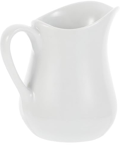 TOPBATHY Tasse en Céramique Blanche Bec Verseur, Portable et Solide, comme Récipient pour Lait ou Sauces, Décoration de Table ou Présent de Pendaison de Crémaillère