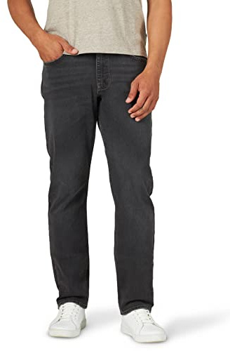 Wrangler Authentics Stretchjeans för män, atletisk passform, Svart kol, 38W / 30L