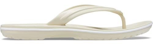 Crocs Unisex Adult Crocband Flip Flop Sandals, Bone, 9 Men/11 Women