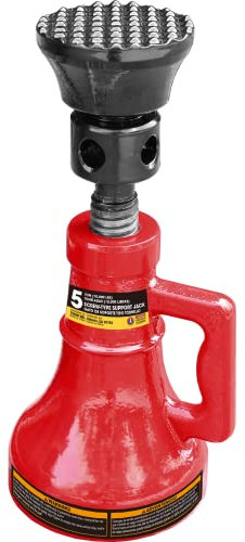 BIG RED 5 Ton (10,000 LBs) Torin Professional Car Support Screw Jack for House Construction Bridge Stabilization, Red, ASJ05R